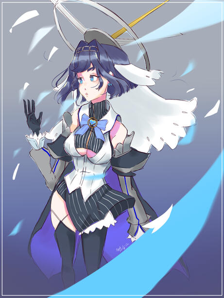 Fanart featuring Hololive English (Holo Council) vtuber Ouro Kronii. Made in 2022 using Clip Studio Paint.