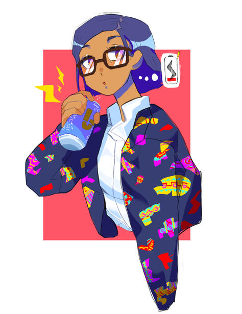 Slight self portrait made in 2021. Program used is Clip Studio Paint.