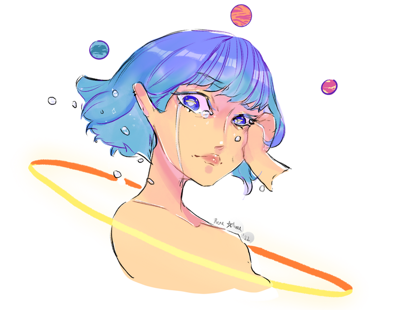 Quick bust piece made in 2022. I've always been intrigued with Astronomy and space and wanted to create a piece themed around it. Made using Clip Studio Paint.