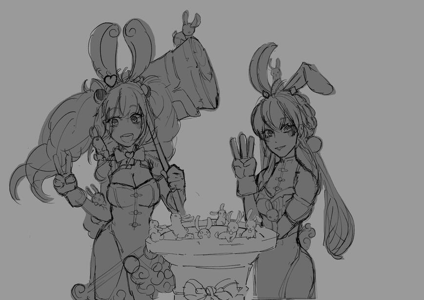 Bunny Girl Sketch draft